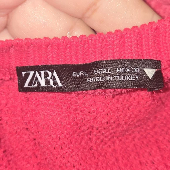 ZARA PINK CABLE KNIT SWEATER DRESS - Picture 3 of 3